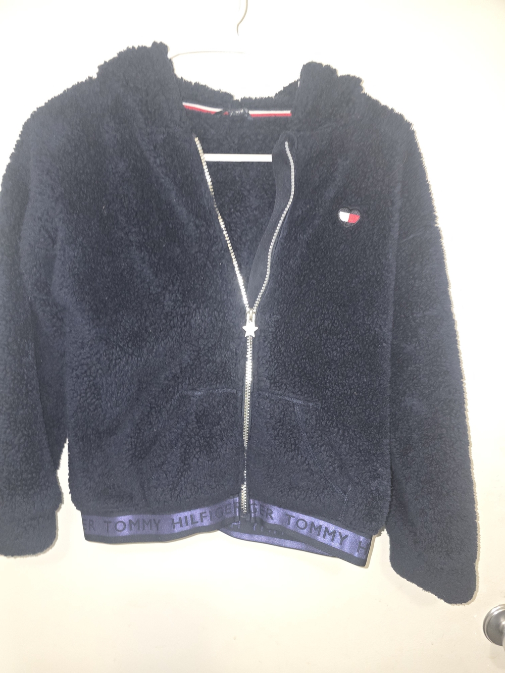 Tommy Hilfiger Kids Navy Sherpa Zip-Up Hoodie Jacket